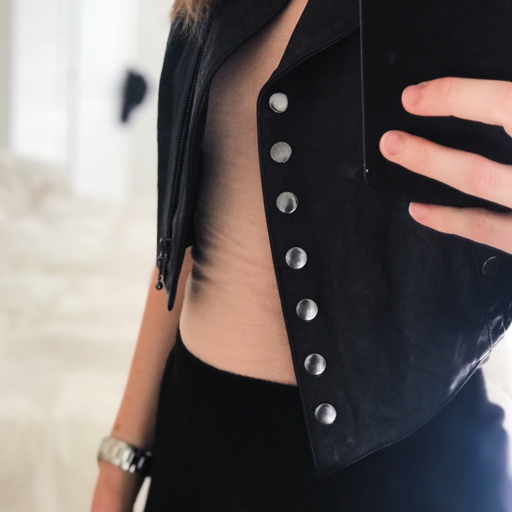 Alexander McQueen Leather Vest Black Size S